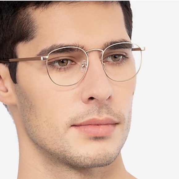 EYEBUYDIRECT St Michel Unisex Golden Round Eyeglass Frame Unisex Size Medium - Picture 3 of 13